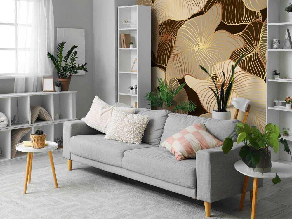 Foglie tropicali marroni