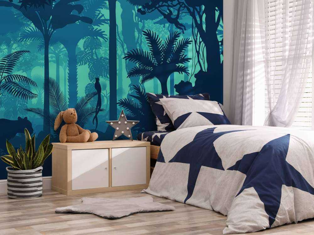 Silhouette della giungla blu