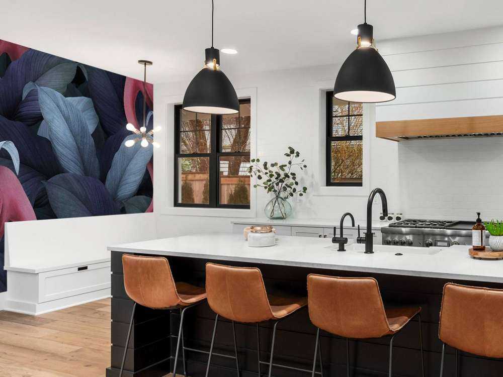 Fenicotteri con foglie