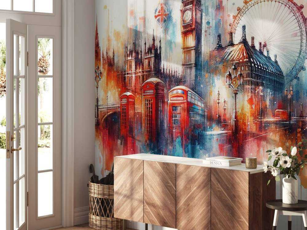 Skyline di Londra ad acquerello