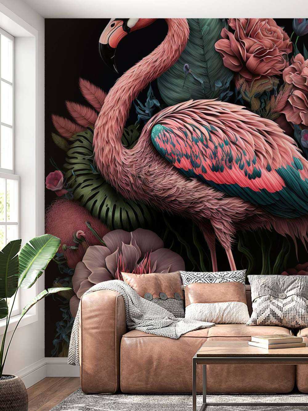 Notte di Splendore Floreale dei Fenicotteri