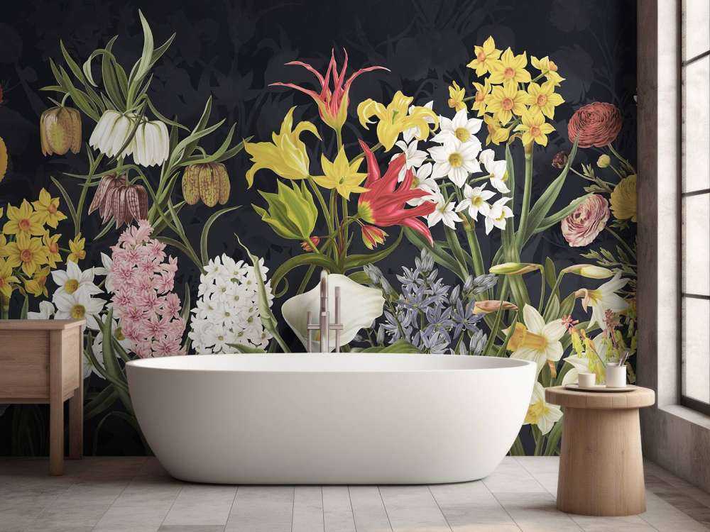 Fiori di Primavera - Grigio Ghiaccio Argento