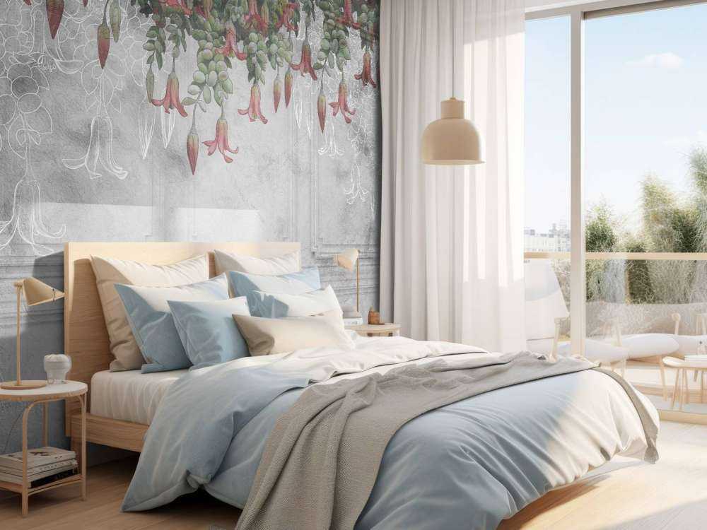 Panelado clásico gris con flores