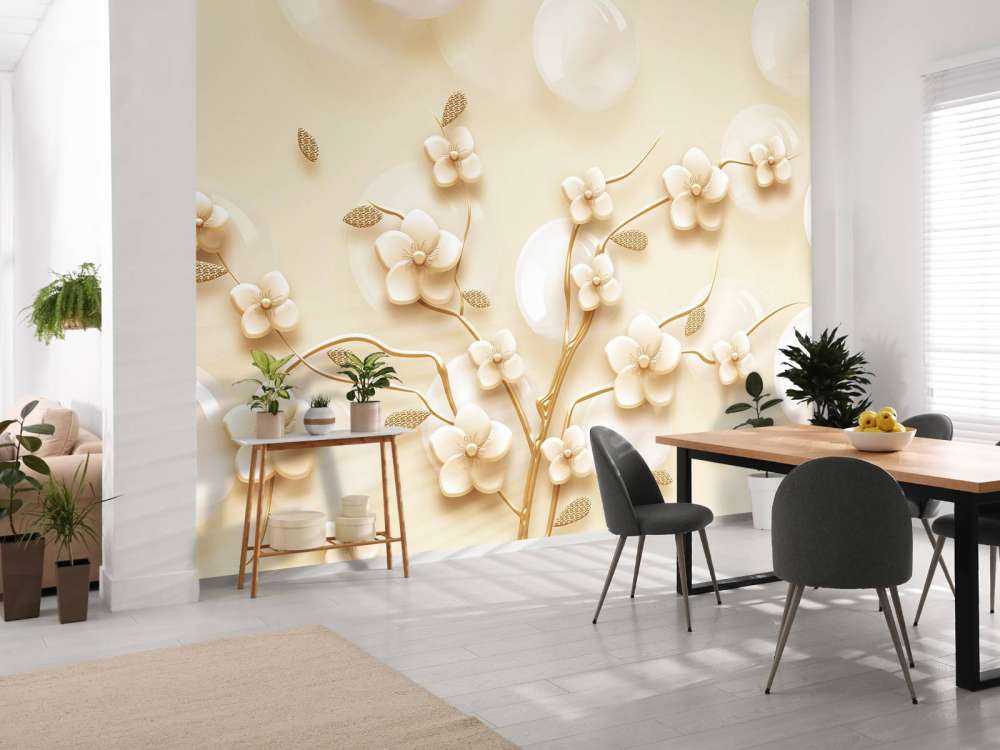 Ramo d'oro con fiori