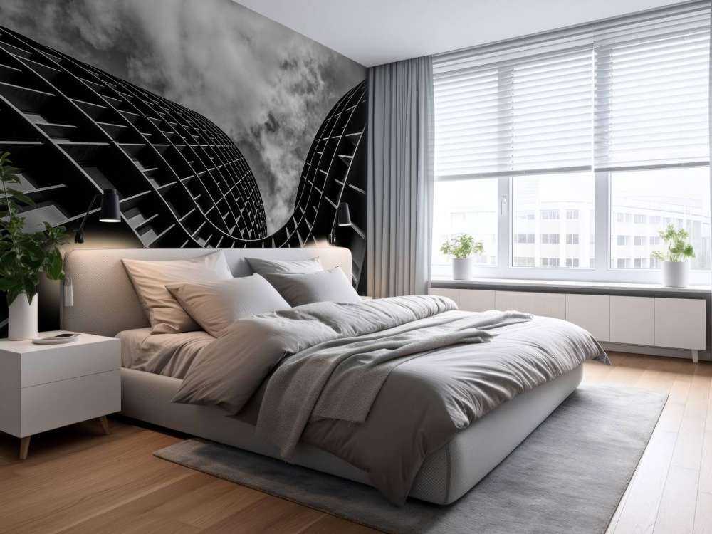 Black and white building