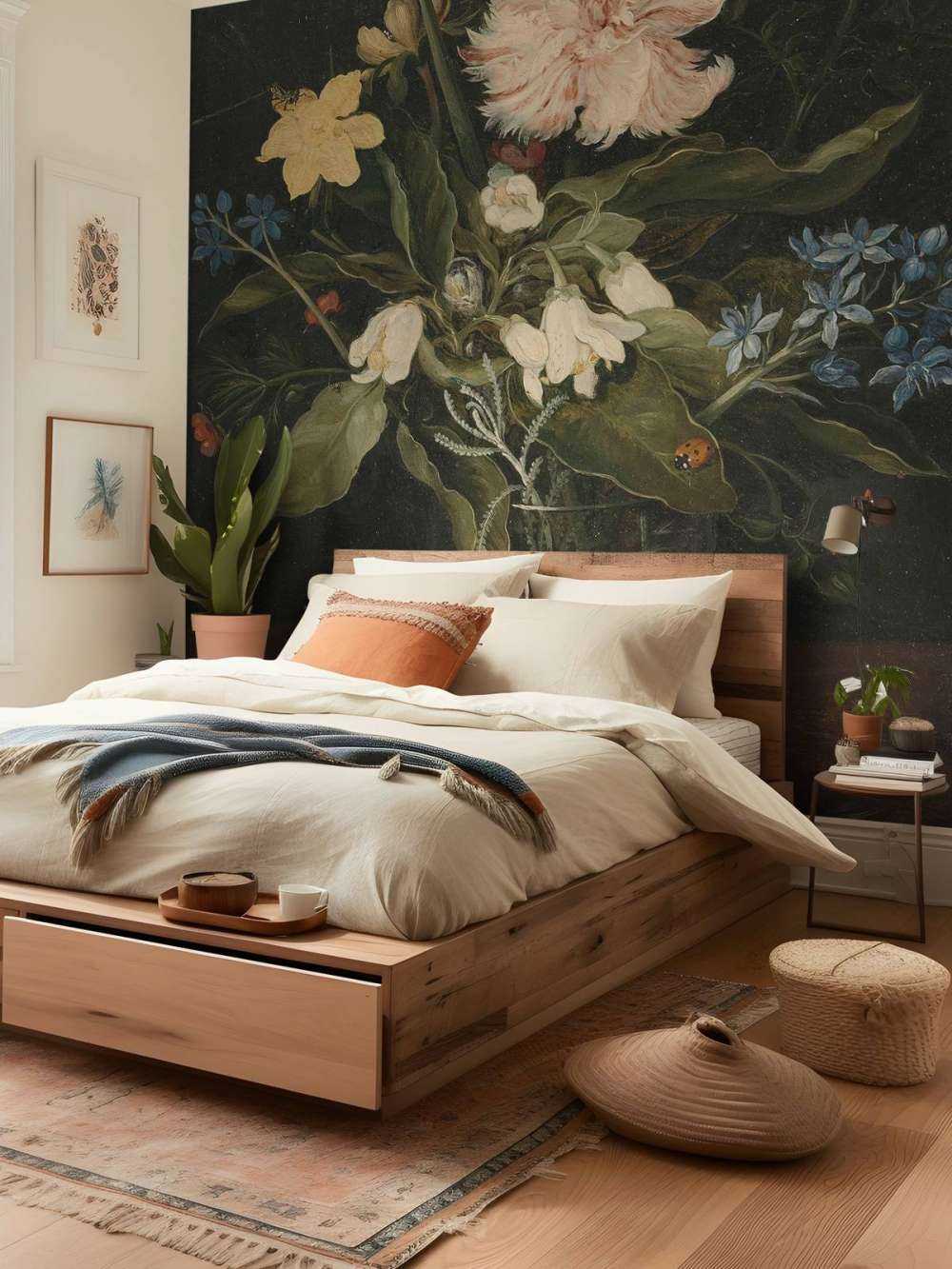 Natura morta con fiori in un bicchiere