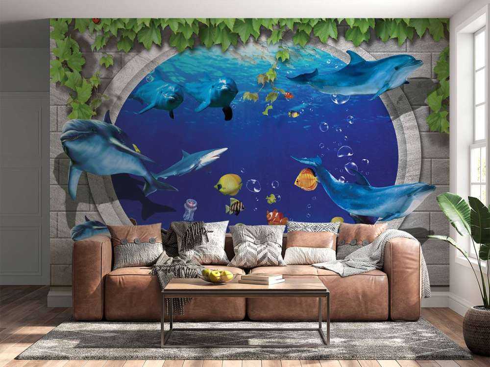 Delfini attraverso il muro