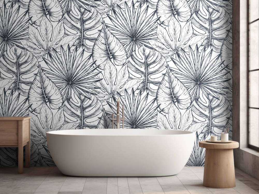 Foglie bianche disegnate