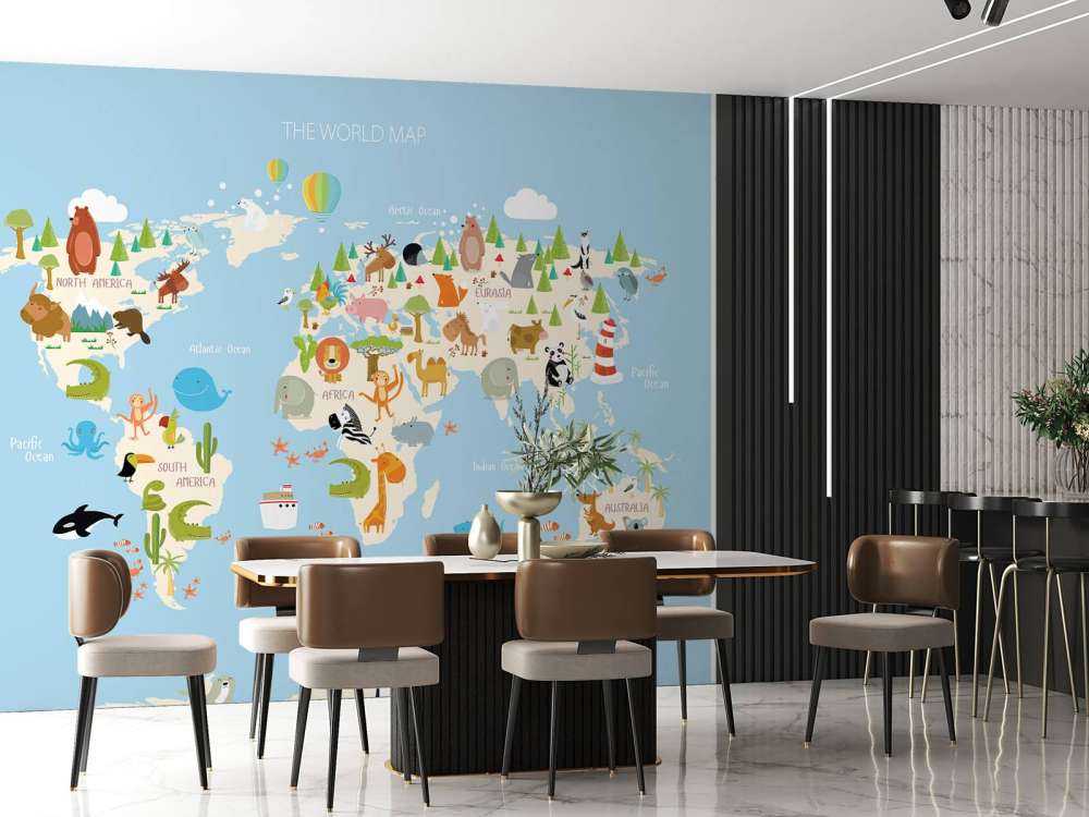 Mappa del mondo animali