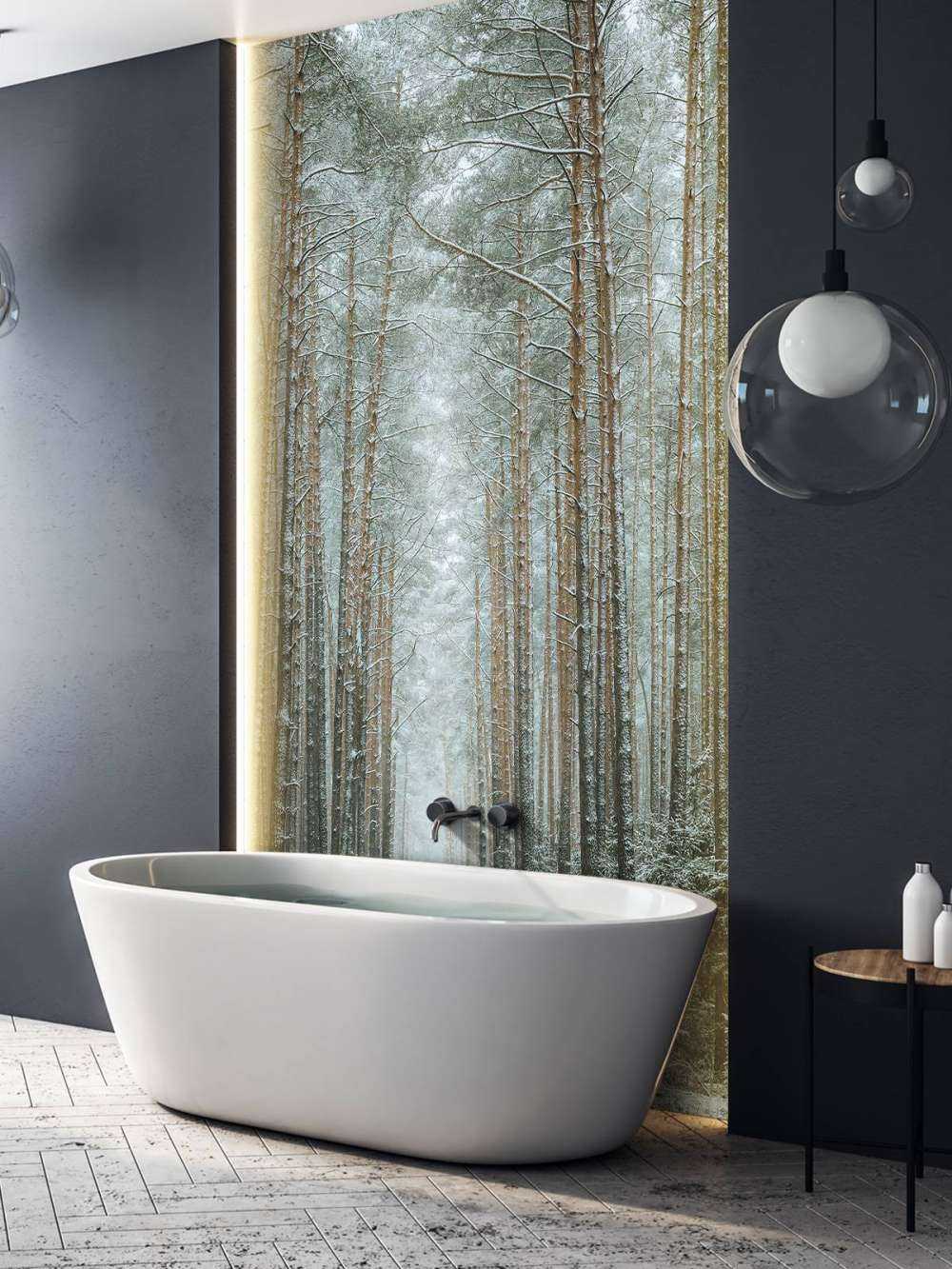 The winter forest road