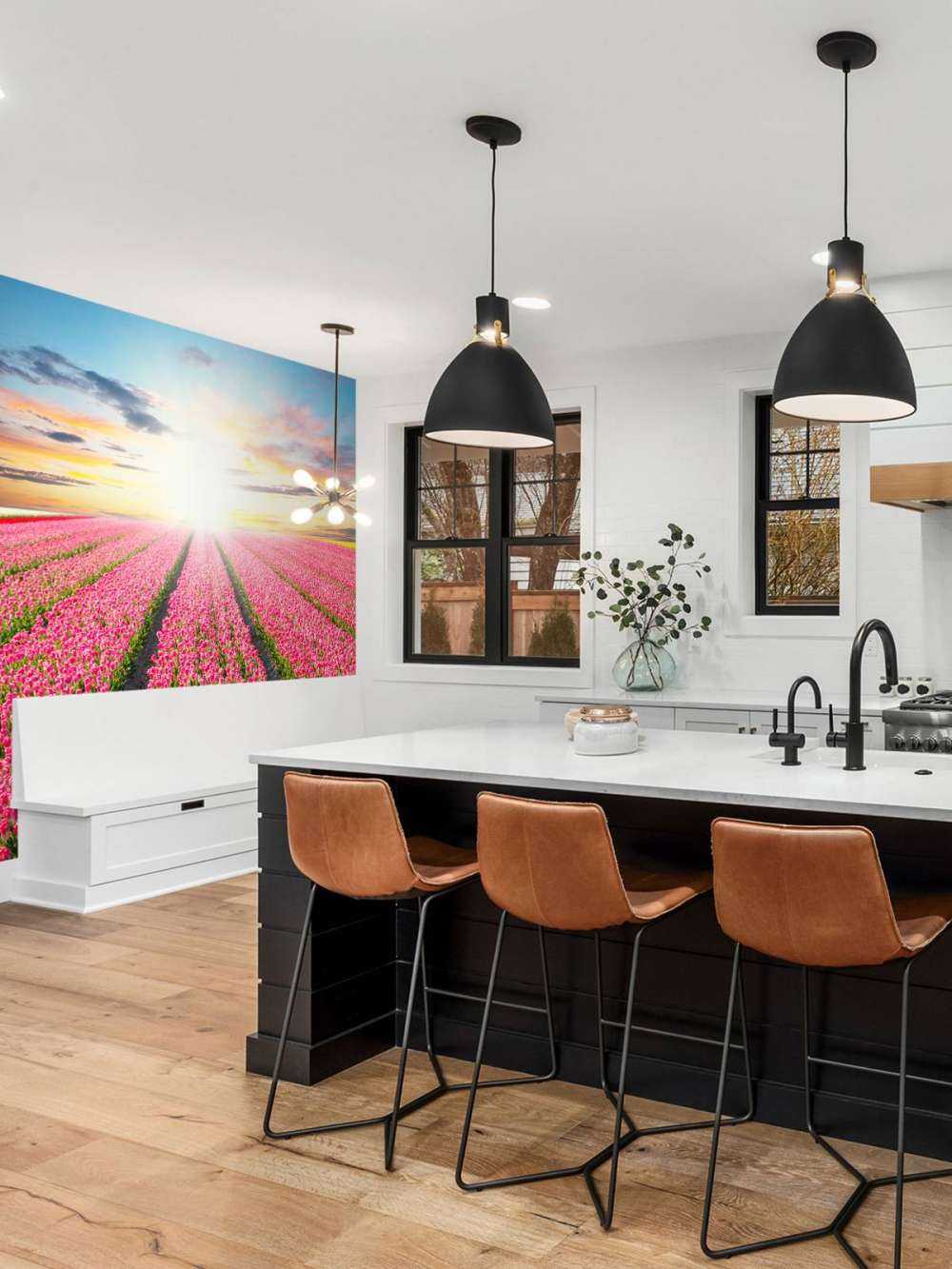 Tulipani con il sole nascente