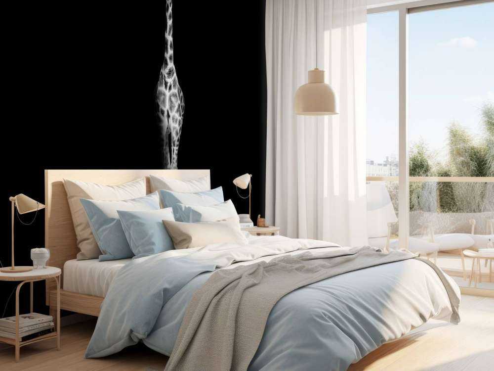 Giraffa in bianco e nero