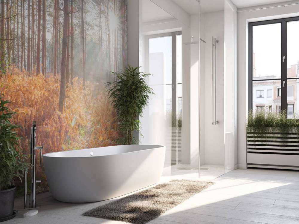 Raggi di sole attraverso la foresta