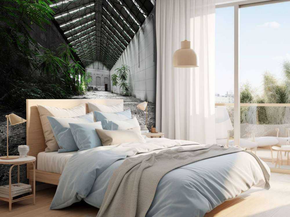 Sala industriale con piante