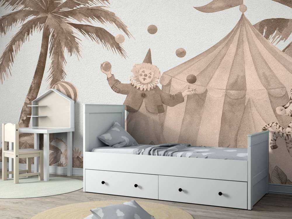 Animali da circo allegri color tortora