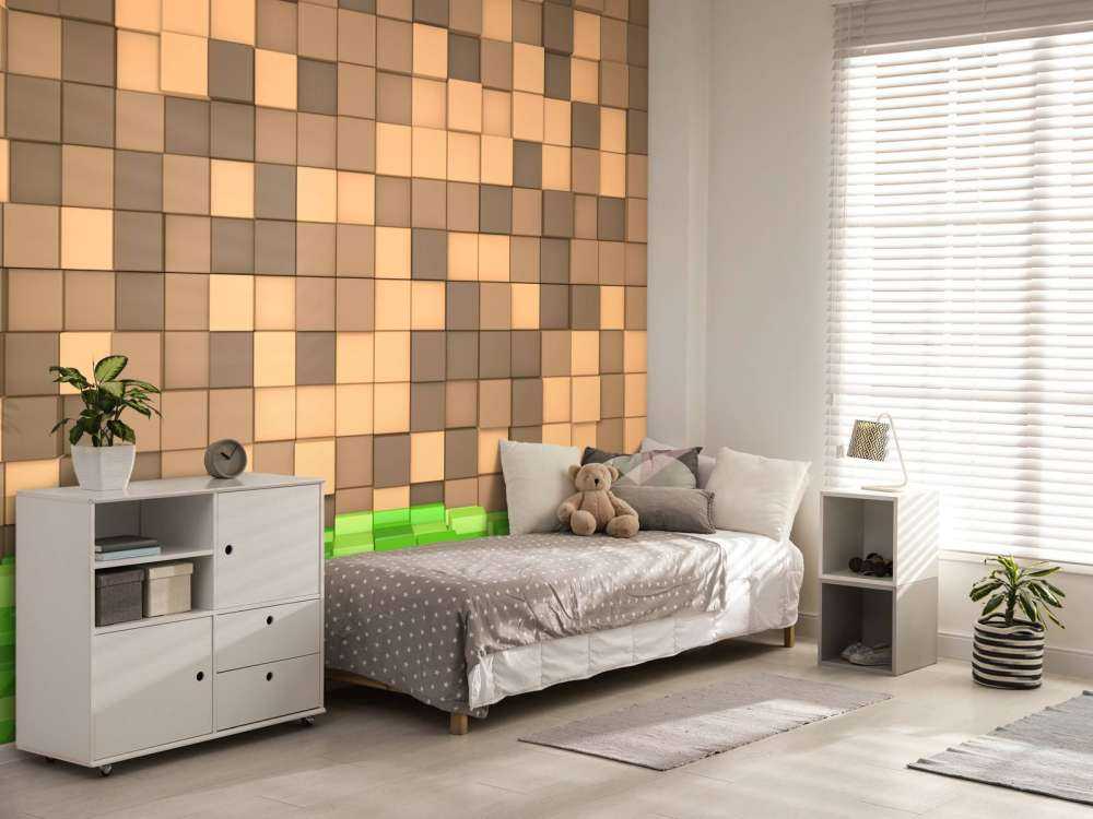 Paesaggio 3D di Minecraft con blocchi marroni