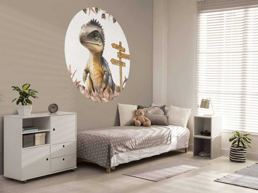 Baby spinosaurus nella giungla taupe