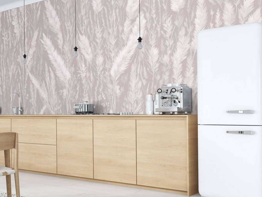 Parete di erbe di campo - taupe