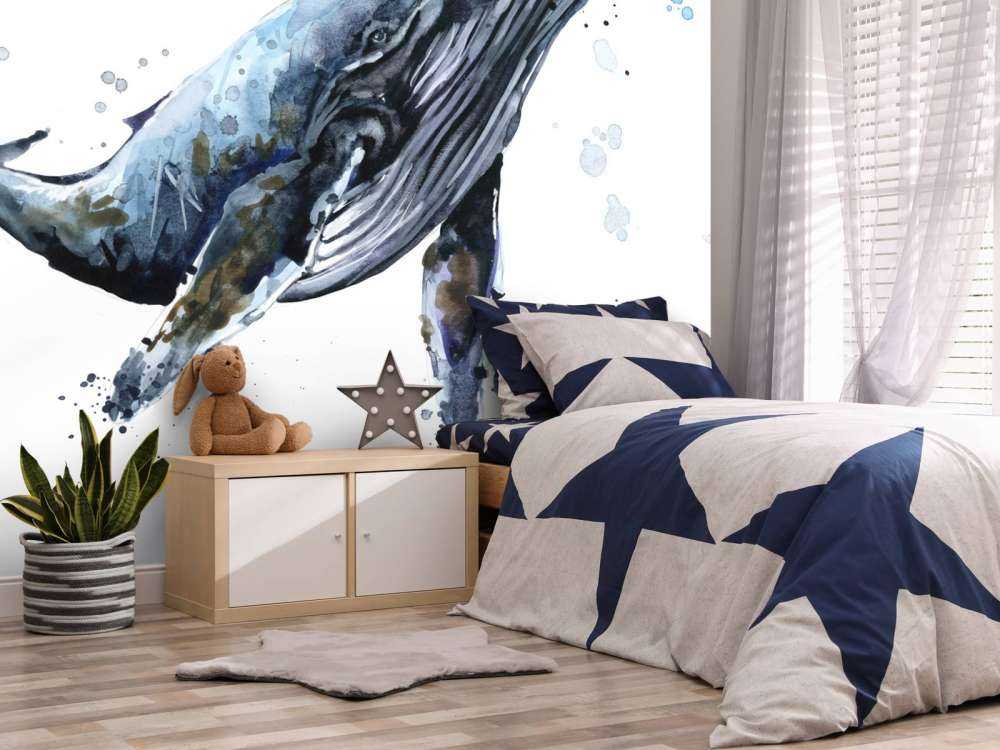 Balena gobba in acquerello