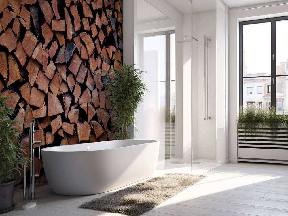 Legno spaccato e accatastato