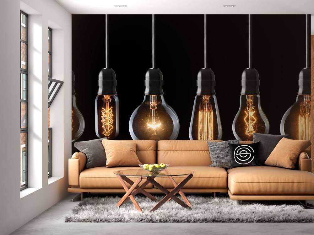 Lampade su sfondo nero