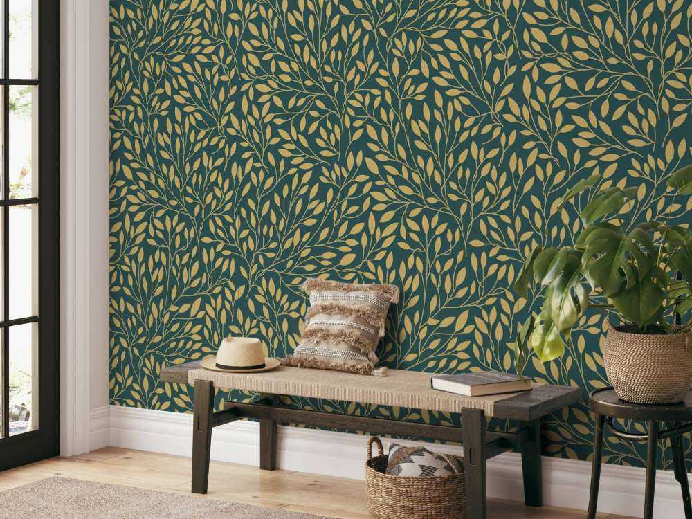 Motivo floreale di lusso oro giallo