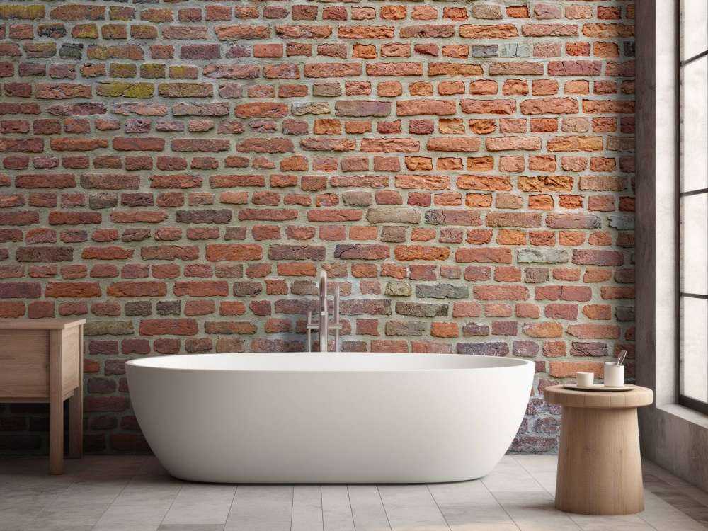 Muro con mattoni grandi e piccoli