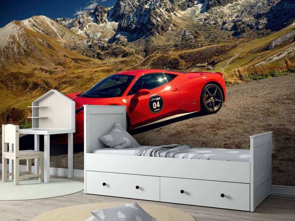 Ferrari 458 con le cime alpine