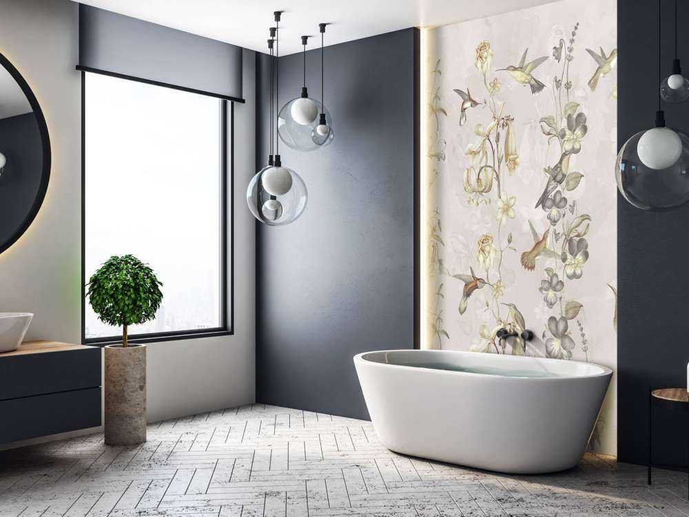 Fiori di prato e giardino crema