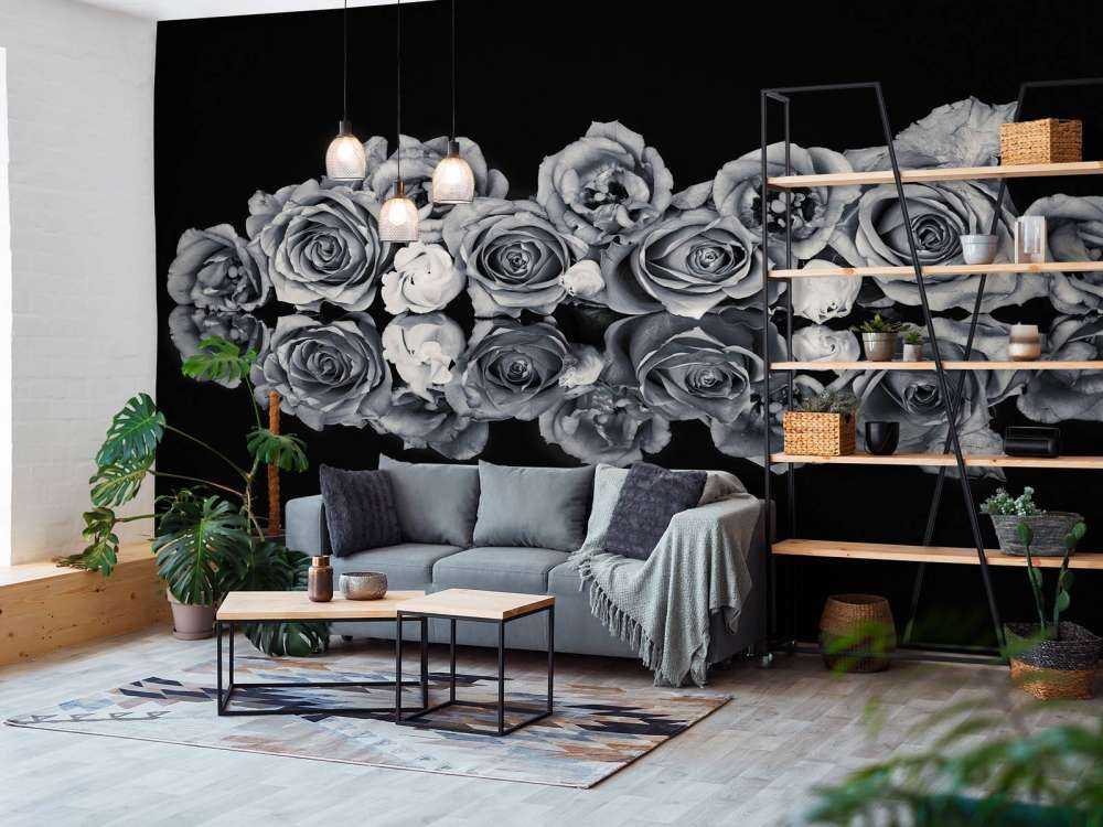 Bouquet di rose in bianco e nero