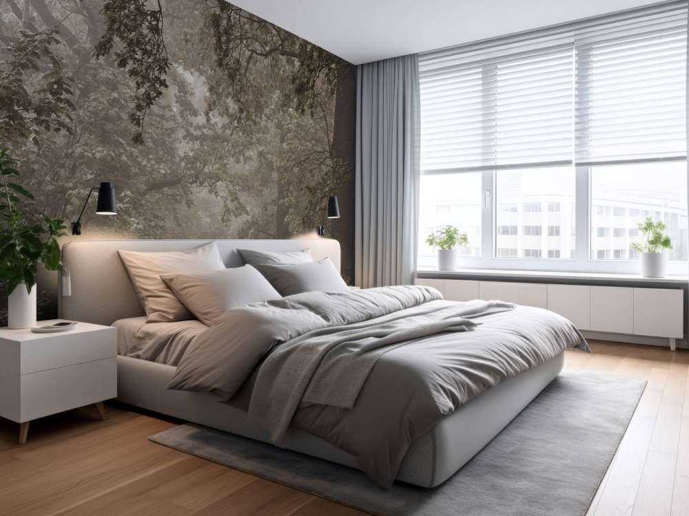 Sentiero attraverso la foresta nebbiosa