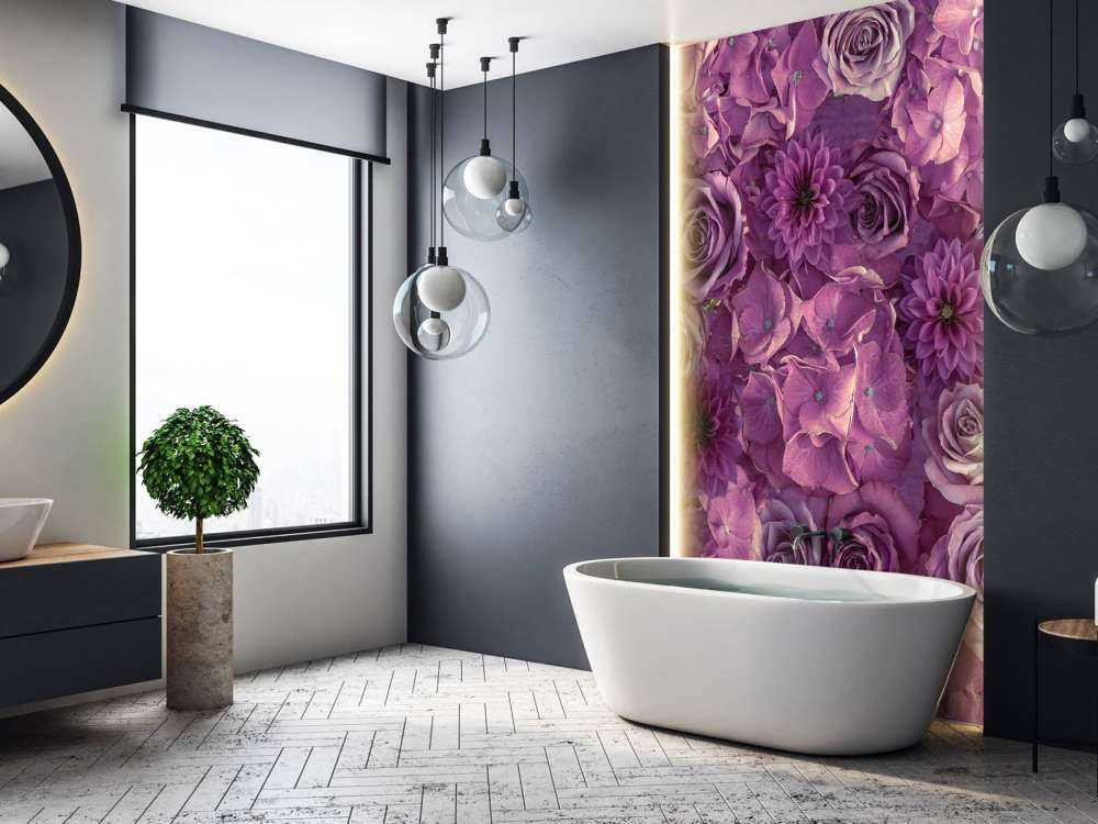 Ortensie, rose e dalie viola