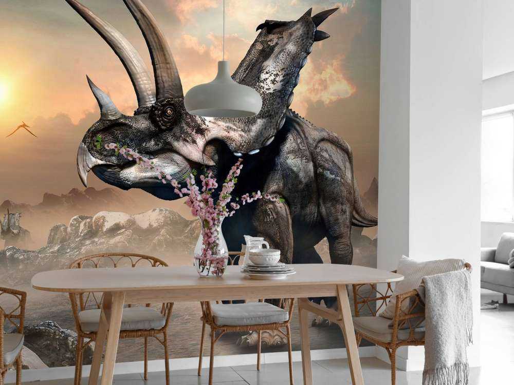 Dinosauri nella nebbia del mattino