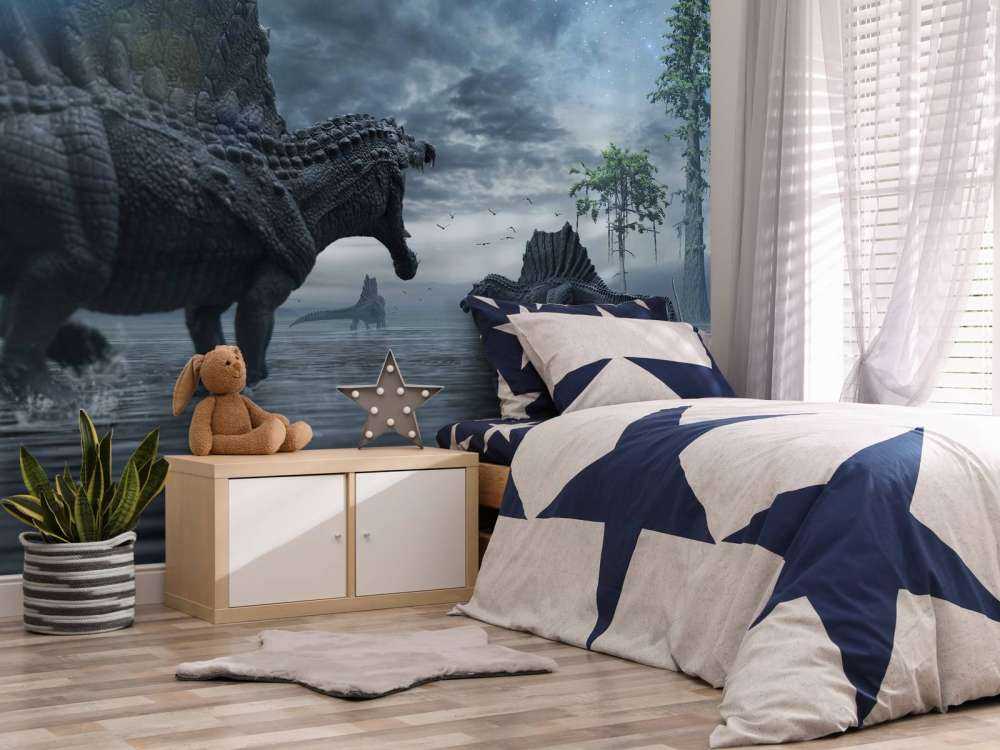 Gruppo di Spinosauri in una zona di caccia