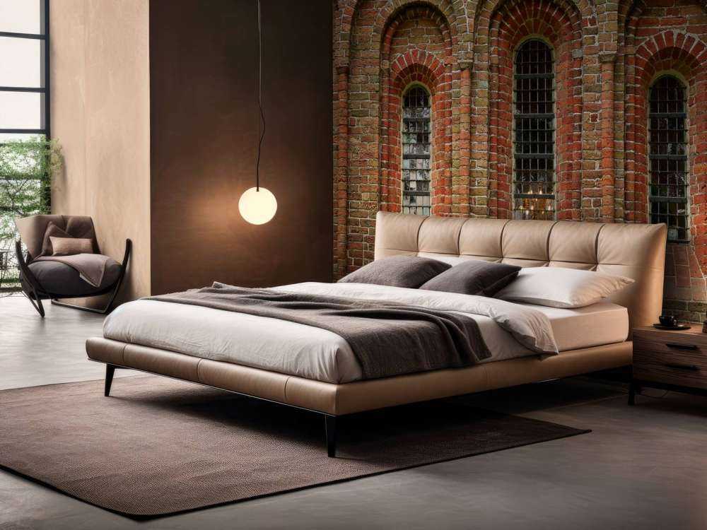 Muro di mattoni con archi e finestre