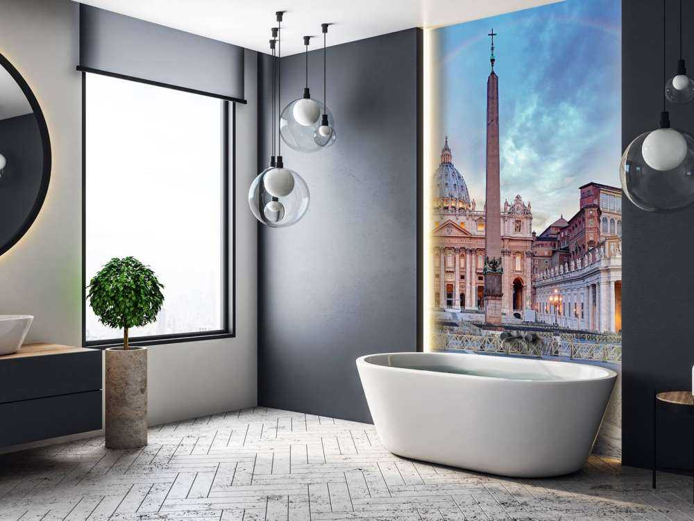 Piazza San Pietro con arcobaleno