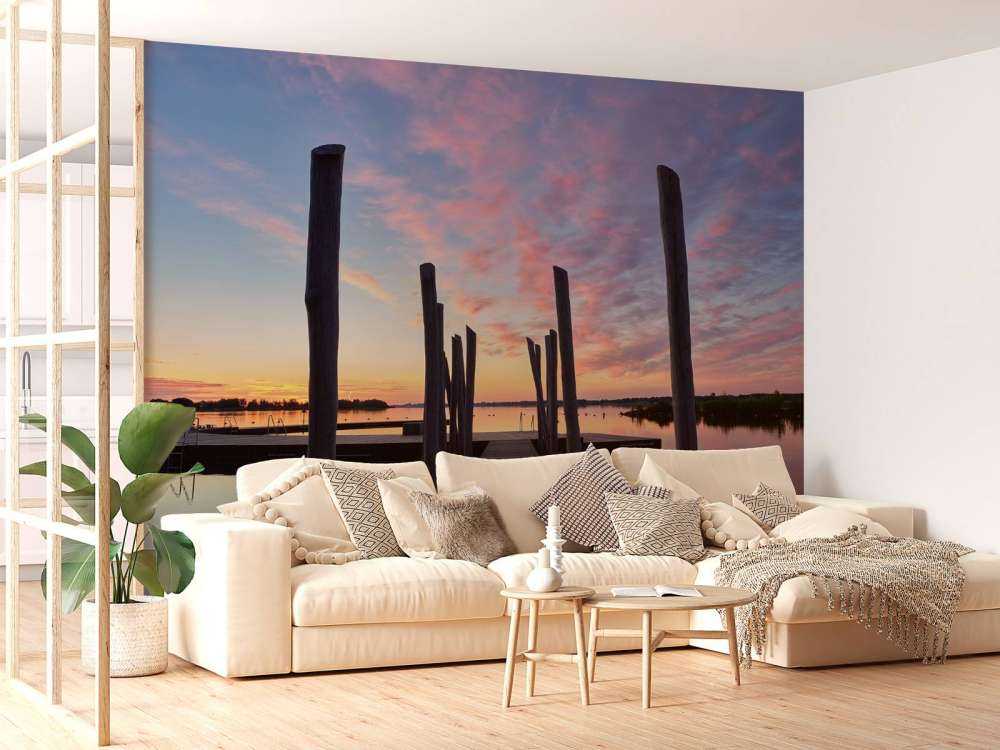 L'alba al bacino di nuoto