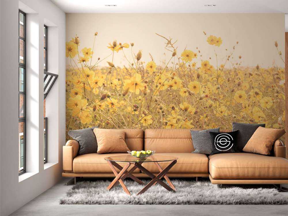 Fiori gialli con look vintage