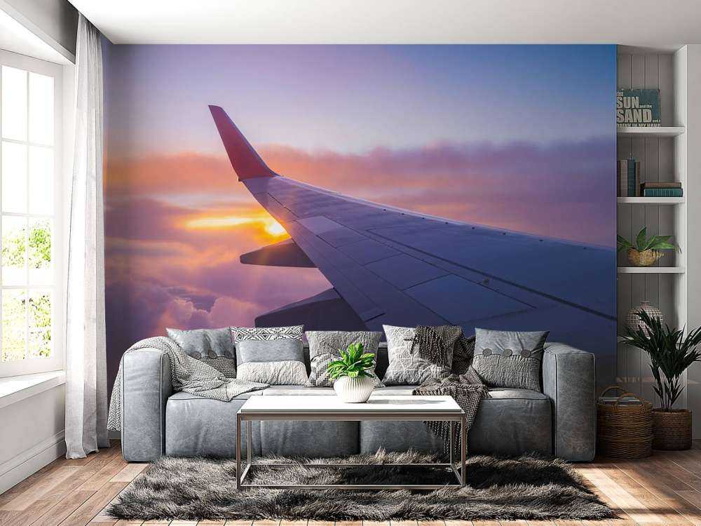 Ala dell'aereo tra le nuvole