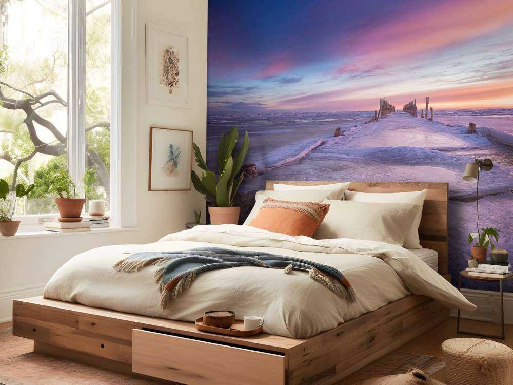 Teste di pali sul Mar Baltico ghiacciato