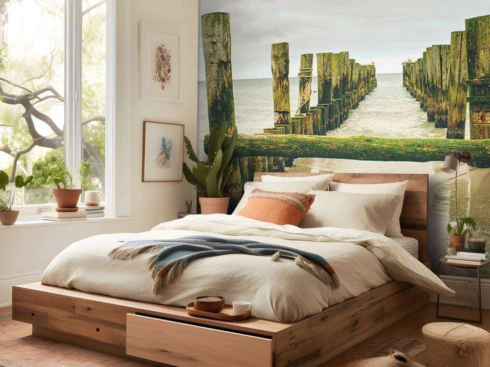 Teste di palo Mossy nell'acqua