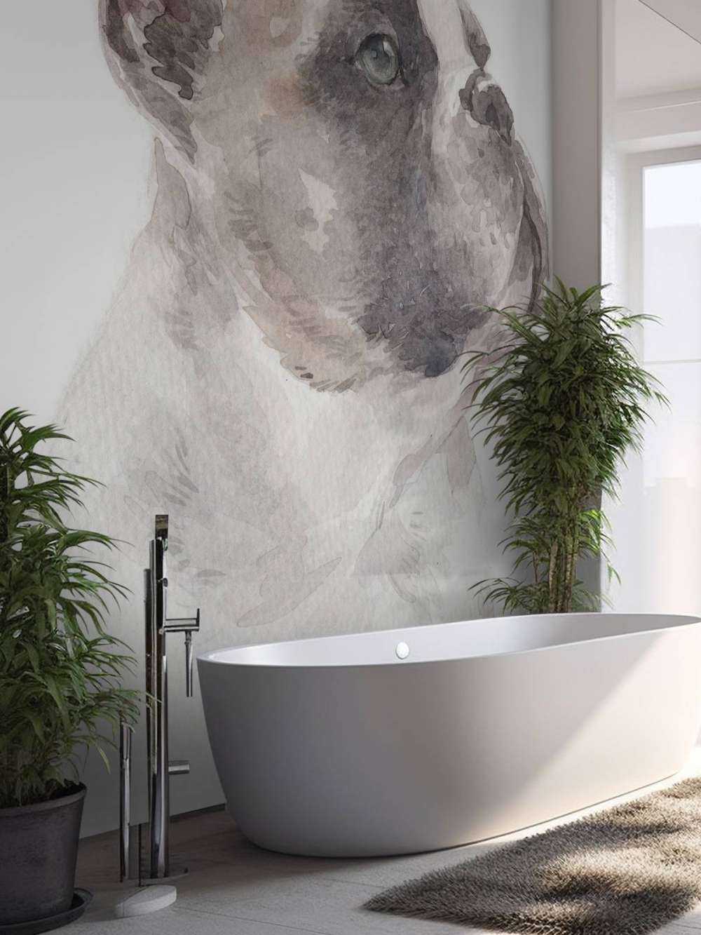 Bulldog francese ad acquerello