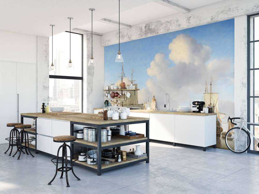 Carta da parati fotografica Rijksmuseum. Navi olandesi su un mare calmo.