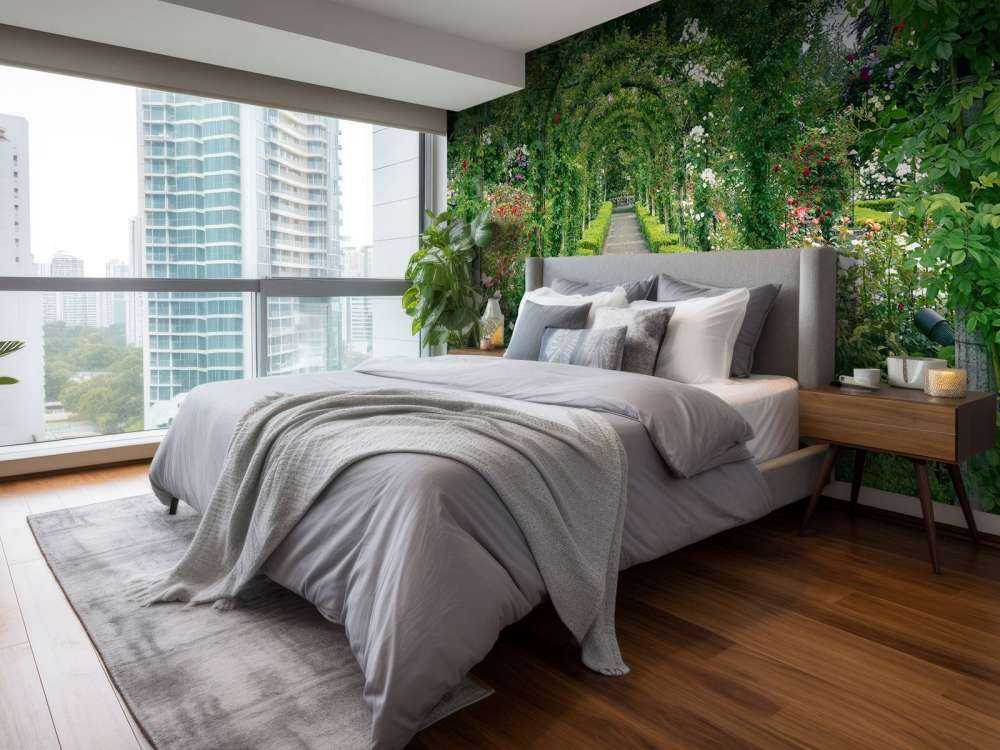 Sentiero attraverso il roseto