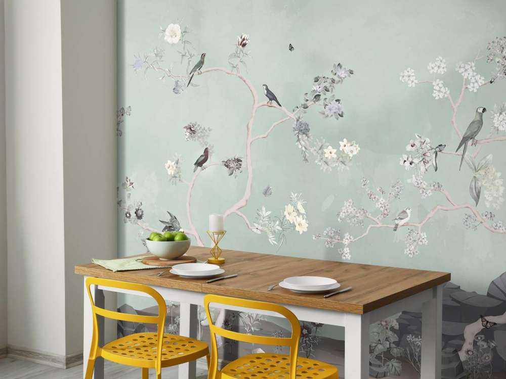 Birds in Garden Panorama 9