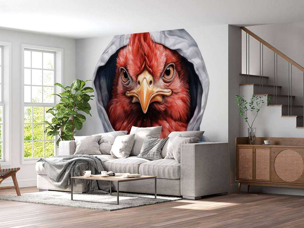 Cartone animato di pollo ad acquerello con felpa con cappuccio