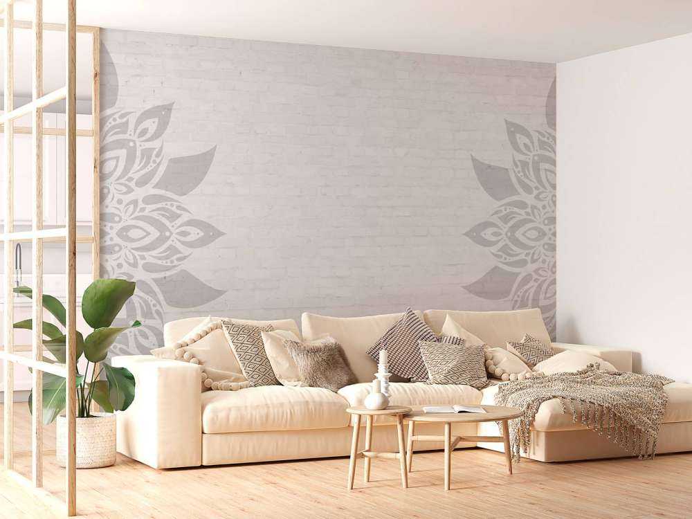 Grigio bianco Mandala Blossom