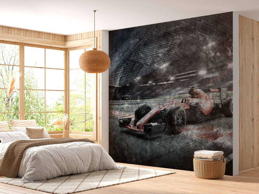 Auto da corsa nello stadio