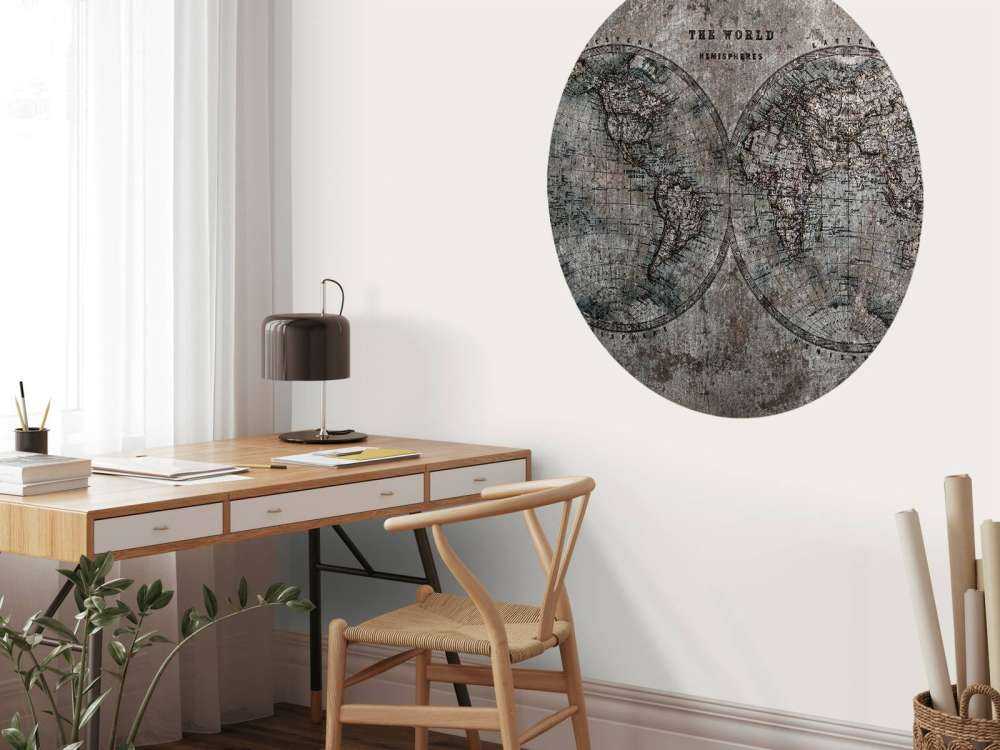 Mappa del mondo con sfumature di grigio