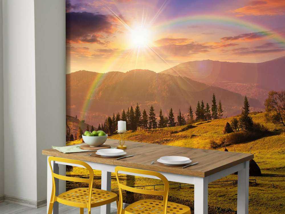 Covoni nel paesaggio di montagna